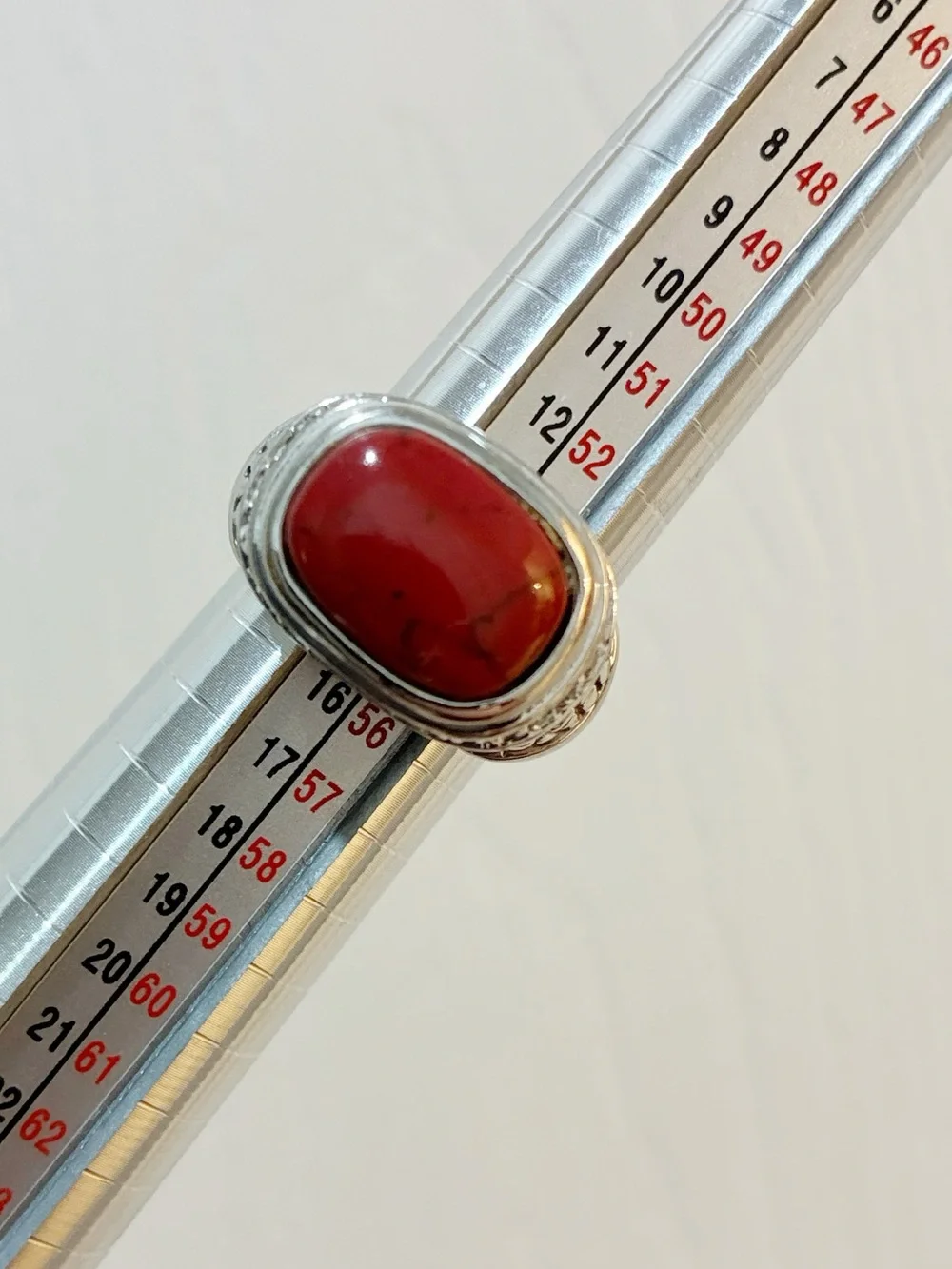 Sterling Silver Red Agate Statement Ring